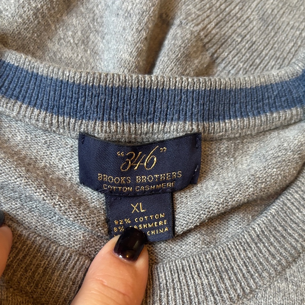 Brooks Brothers Men’s Gray Sweater - Picture 3 of 4